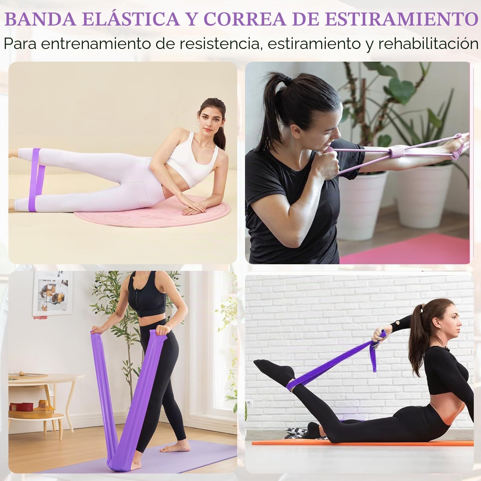 Kit Pilates en Casa, Pilates Essential Kit con Anillo de Pilates, Pelota de Yoga, Bandas de Resistencia, Correas de Muñeca Antideslizantes, Accesorios de Pilates para Mujeres, Entrenamiento en Casa
