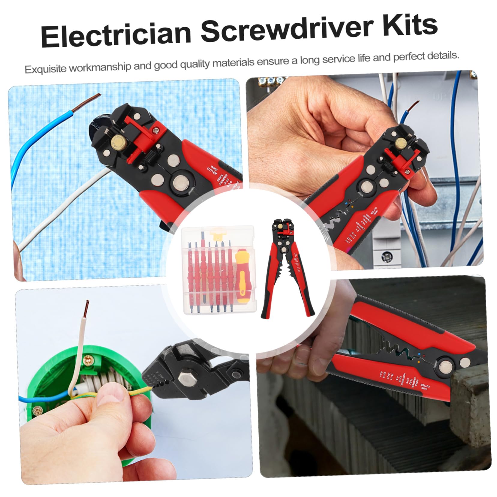 OSALADI 178 Cacciavite Set di Cacciaviti Isolati Professionali Impugnatura Ergonomica e Acciaio Legato, Kit Multifunzione per Elettricisti e Operai Colore Casuale