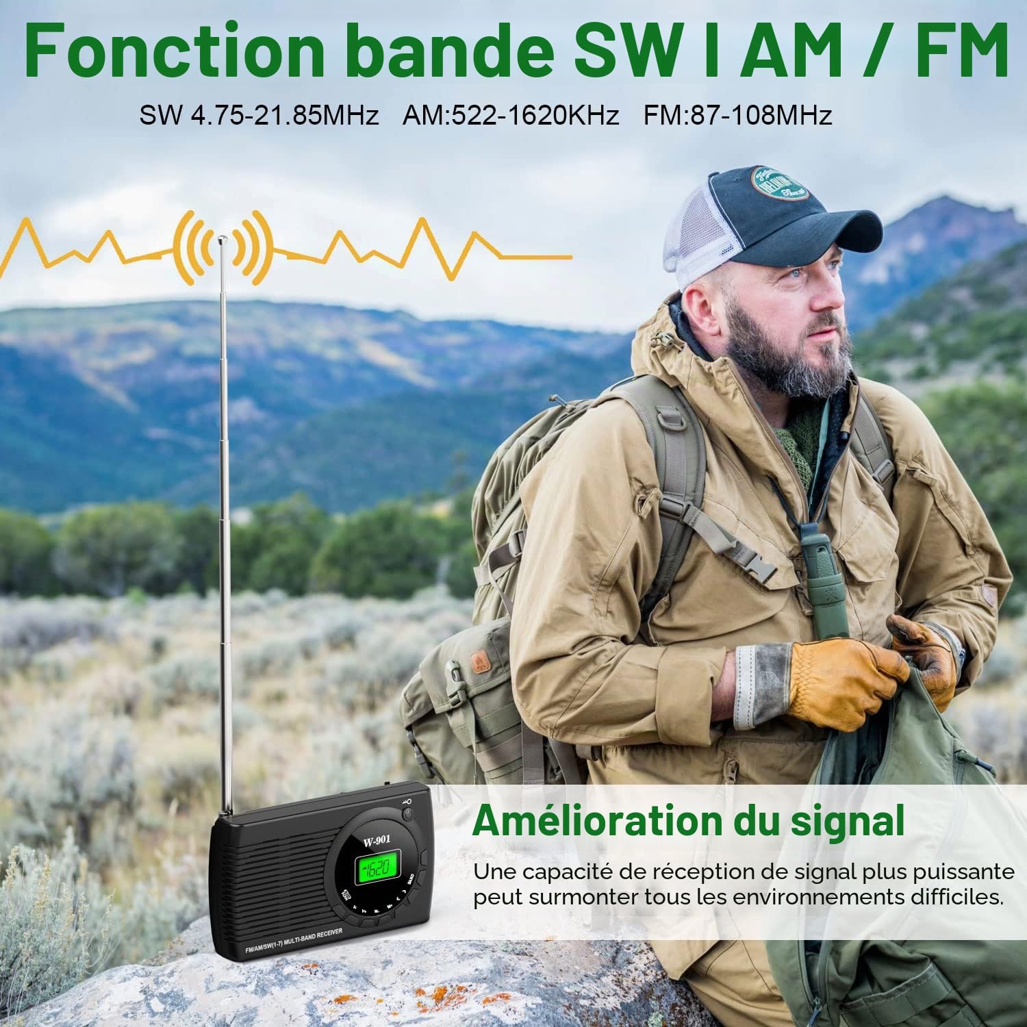 Tendak Petite Radio Portable FM/AM (MW) /SW, Transistor Radio avec Une Excellente Réception et Une Qualité Sonore Elevée, Mini Radio avec Connexion Timed/Casque
