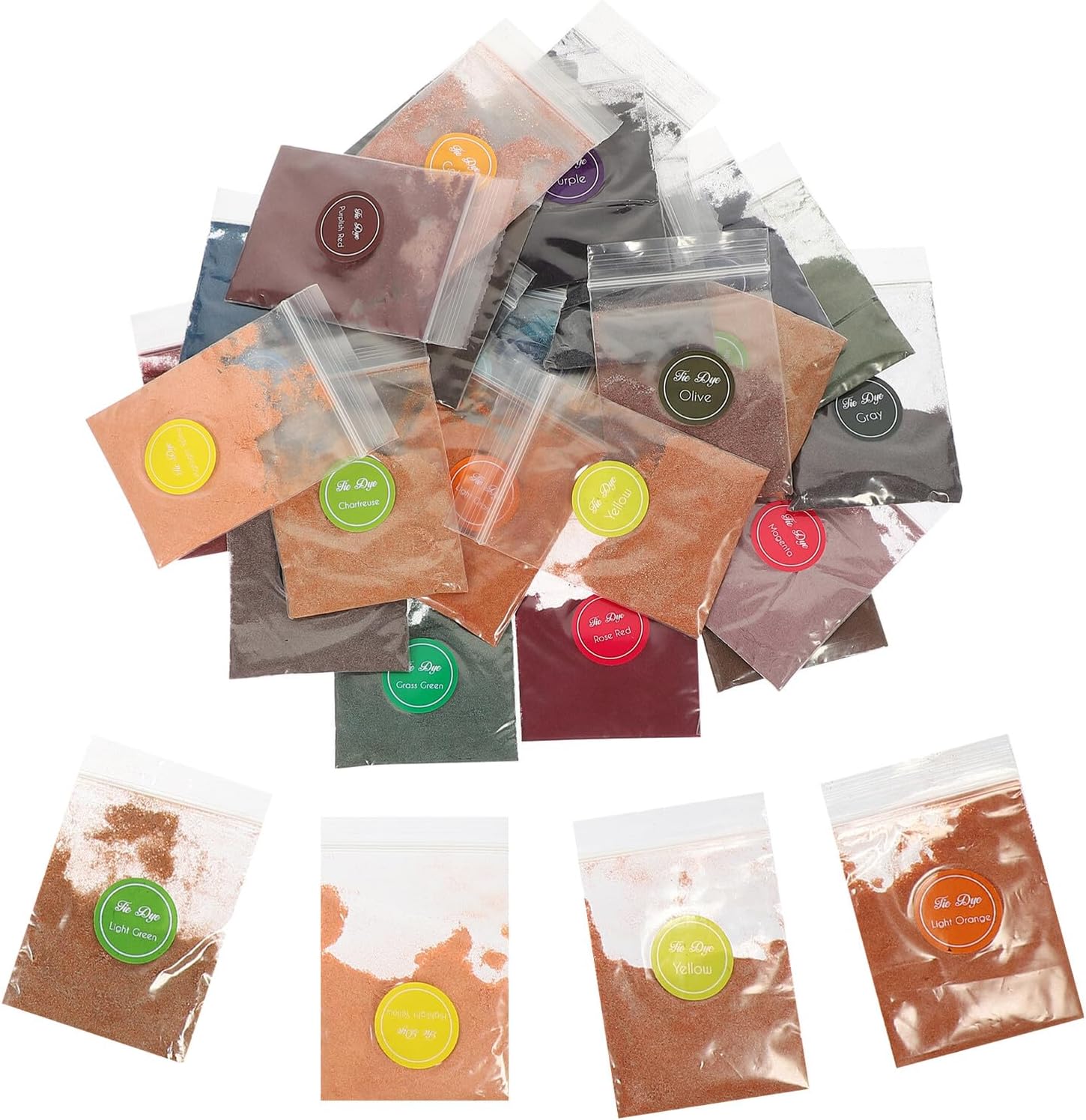 Tie Dye Powder Refills Vibrant Colors Permanent Fabric Dye for DIY Clothes Hats Socks Non-Toxic for Adults and Party Crafts and Summer Events