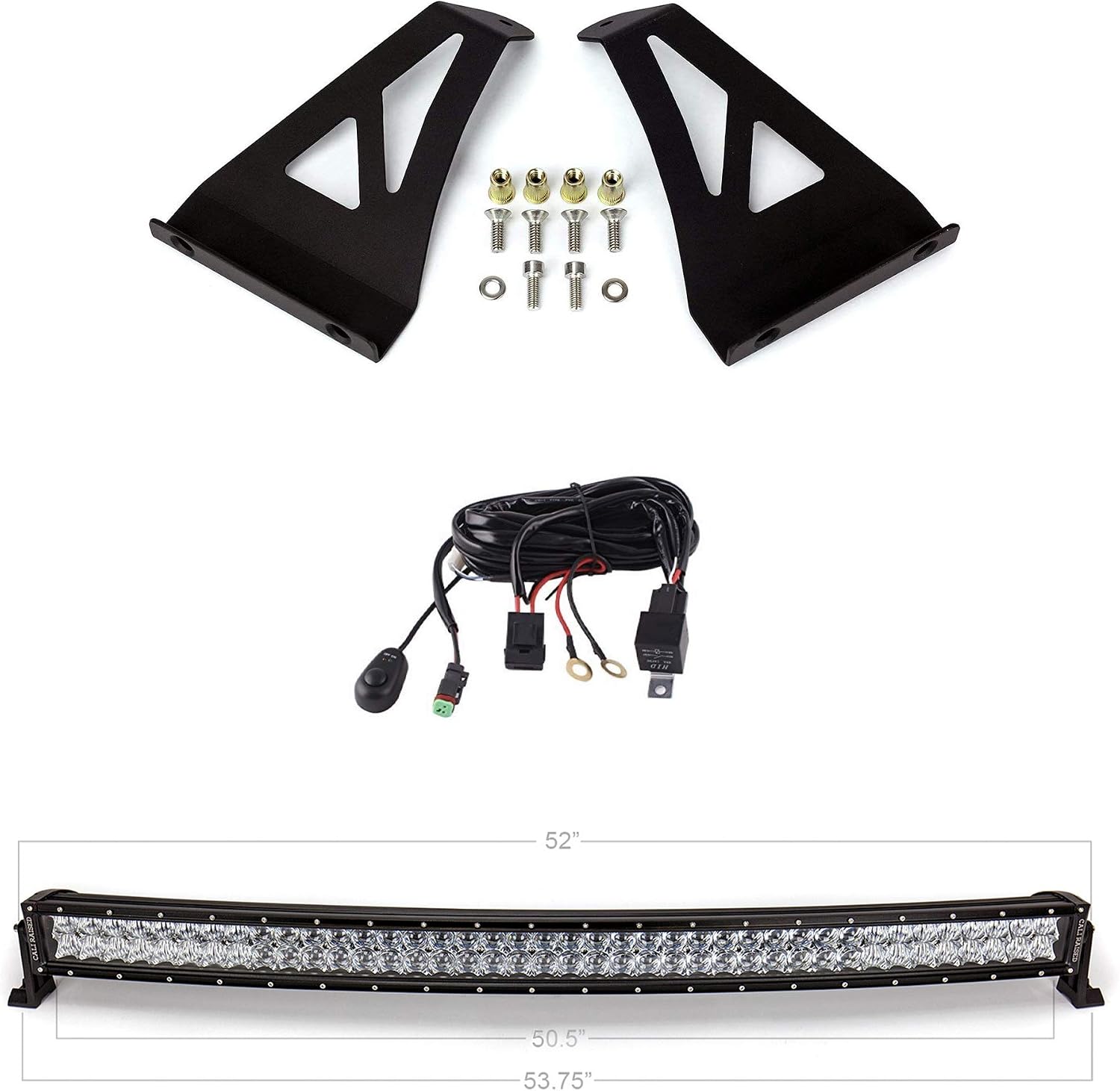 Cali Raised LED 52 Inch Curved LED Light Bar Roof Brackets Kit for 2007-2021 Tundra (Brackets Only)