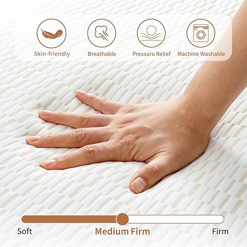 Miniatura 5 de Vipbear Colchón plegable, colchón triple de 6 pulgadas, tamaño Queen, colchón plegable de espuma viscoelástica con funda lavable, cama de piso con