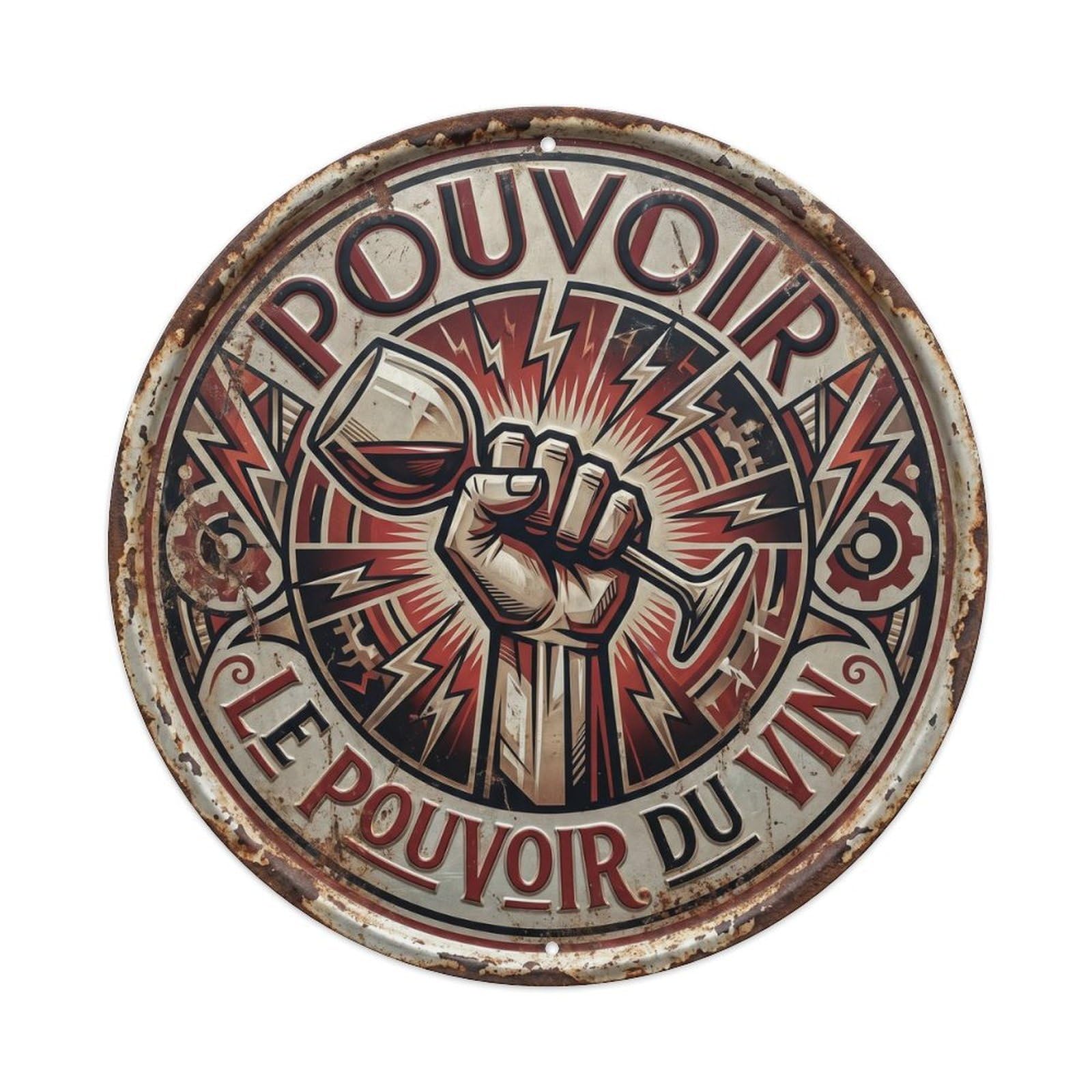Power Humorous Bistro Power Metal Tin Sign