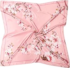 DRESHOW Large Square Satin Headscarves Hair Scarves Silk Accessories Classic Patterned Squares Beach Bandanas for Women