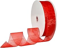 Vista 28 de Morex Ribbon 91803/100-609 Cinta de nailon Organdy, 5/8 pulgadas por 100 yardas, color rojo