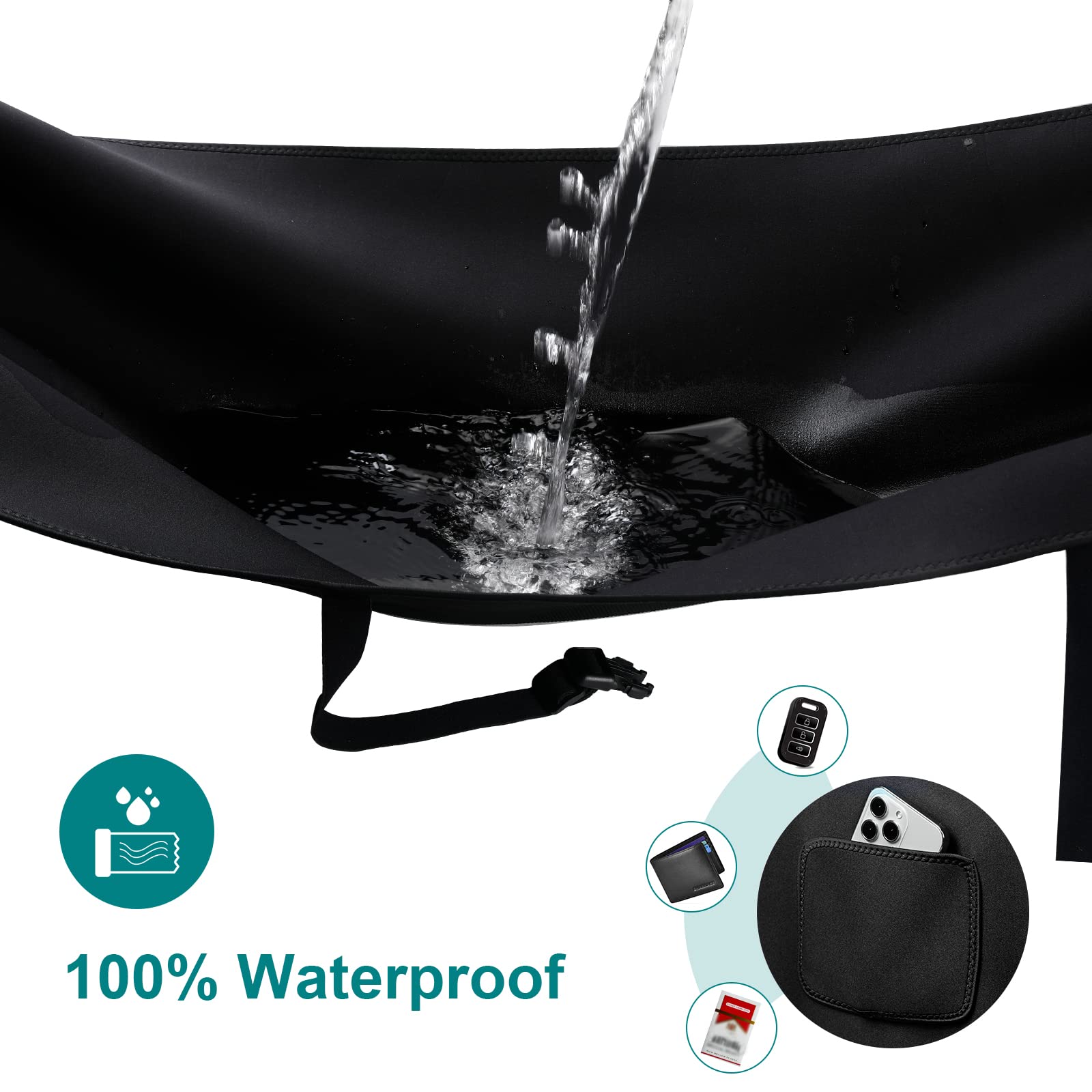 1PC Housses de siège néoprène pour Chien et Enfant, Protection Siege Voiture imperméables antidérapantes avec 3 Sangles à Boucle et Poche de Rangement Avant, pour SUV Vans Auto