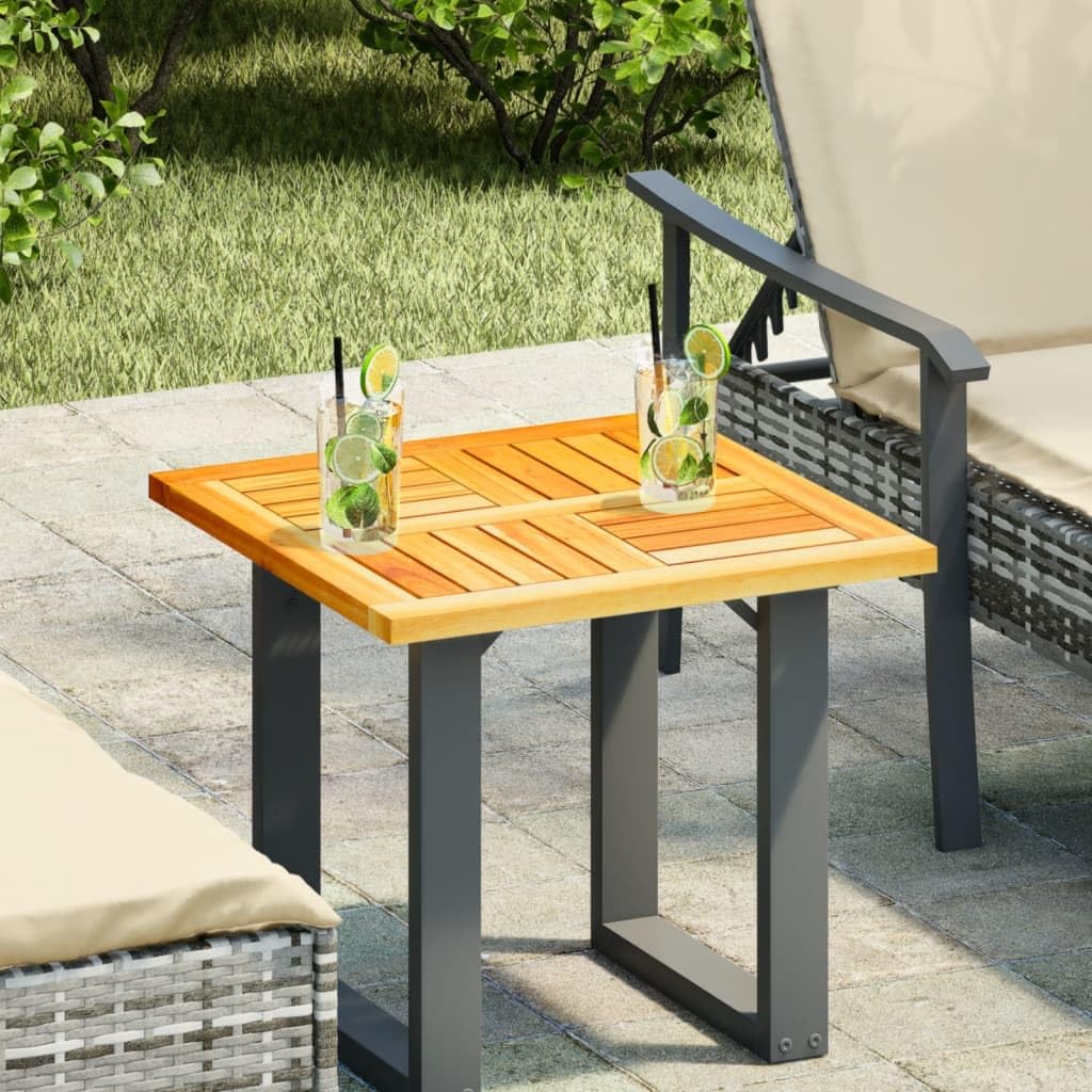 Tischplatte 50 x 50 x 2 cm, quadratisch, aus Akazienholz, Gartentischplatte, robust und langlebig, rustikales Design, pflegeleicht mit einem feuchten Tuch abwischen.