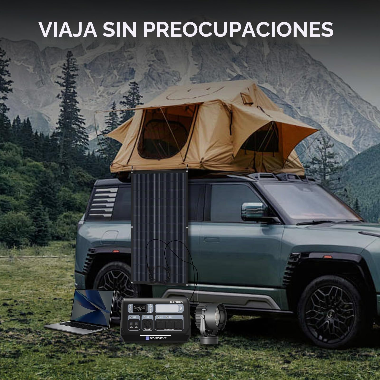 Panel solar flexible ECO-WORTHY 200W ETFE 18BB 25% eficiencia balcones autocaravanas barcos