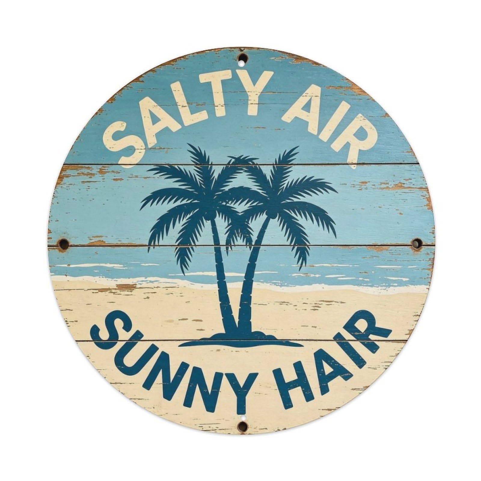 Salty Air Sunny Hair Metal Tin Sign Plaque