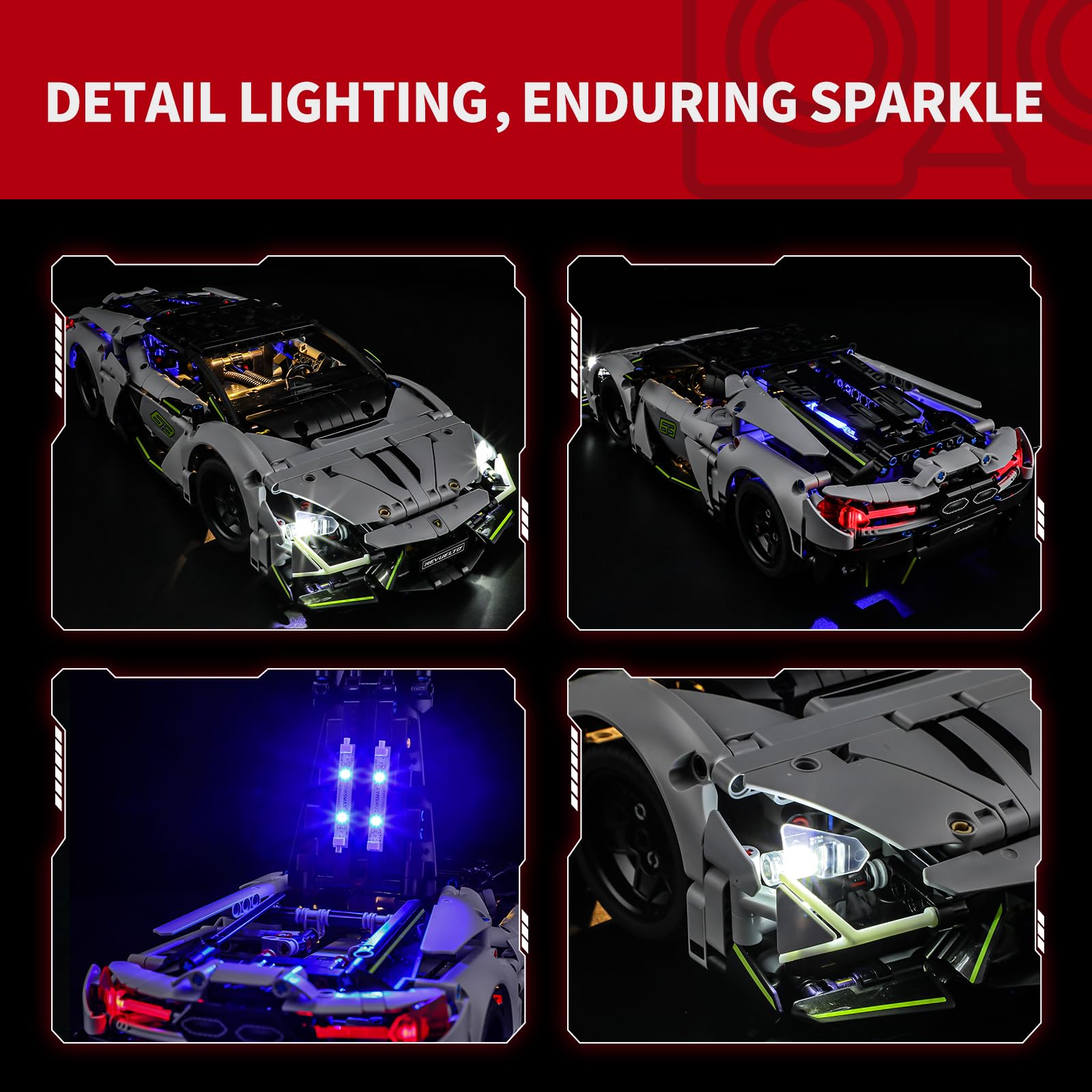 BRIKSMAX 2.0 Light Kit Compatible with Lego Technic Revuelto Super Sports Car 42214 Building Sets- LED Lighting Kits (Accessories Only) - Image 2