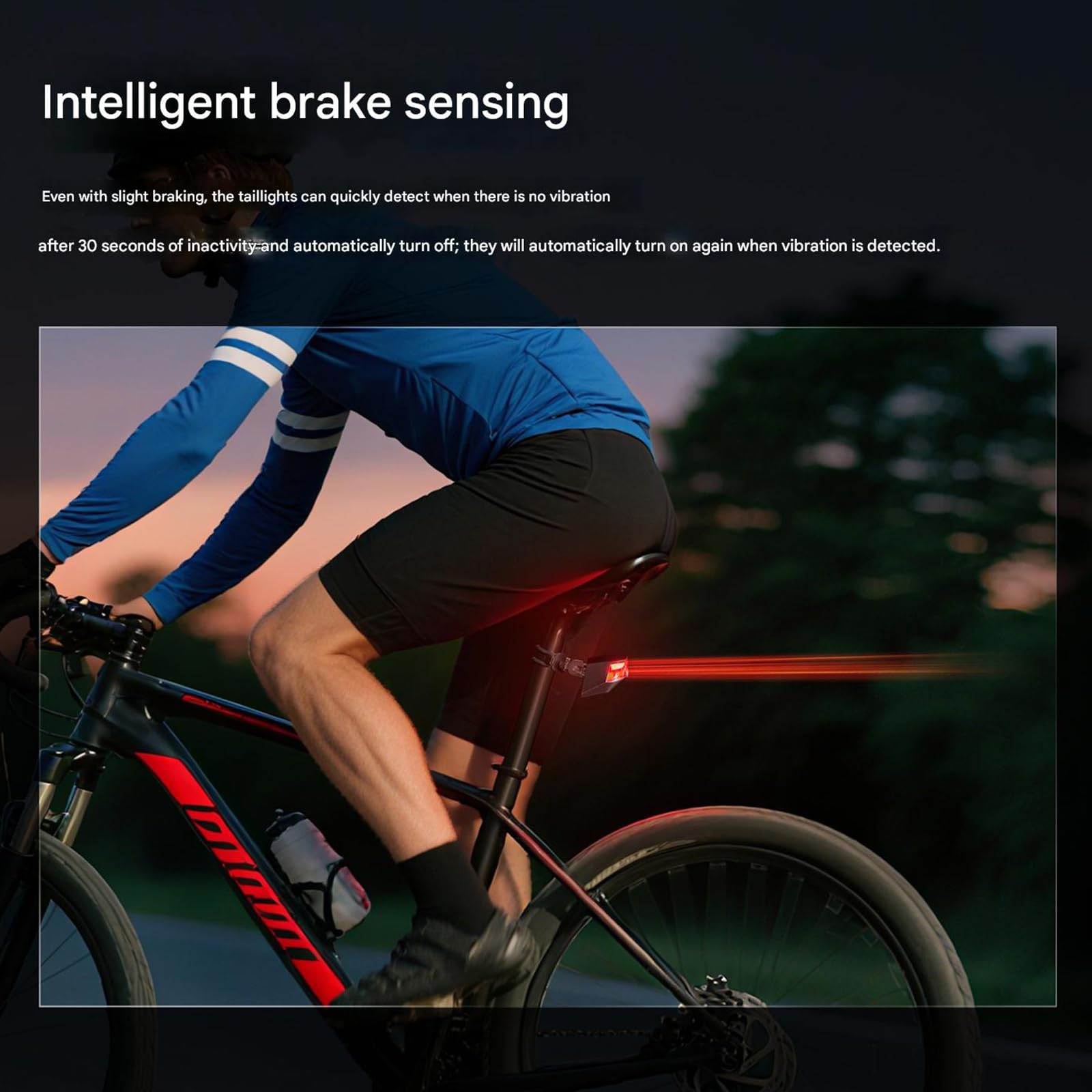 Luce posteriore per bici a rilascio rapido con telecomandi, indicatori di direzione, avvisi di frenata intelligenti e luce posteriore a LED per bicicletta