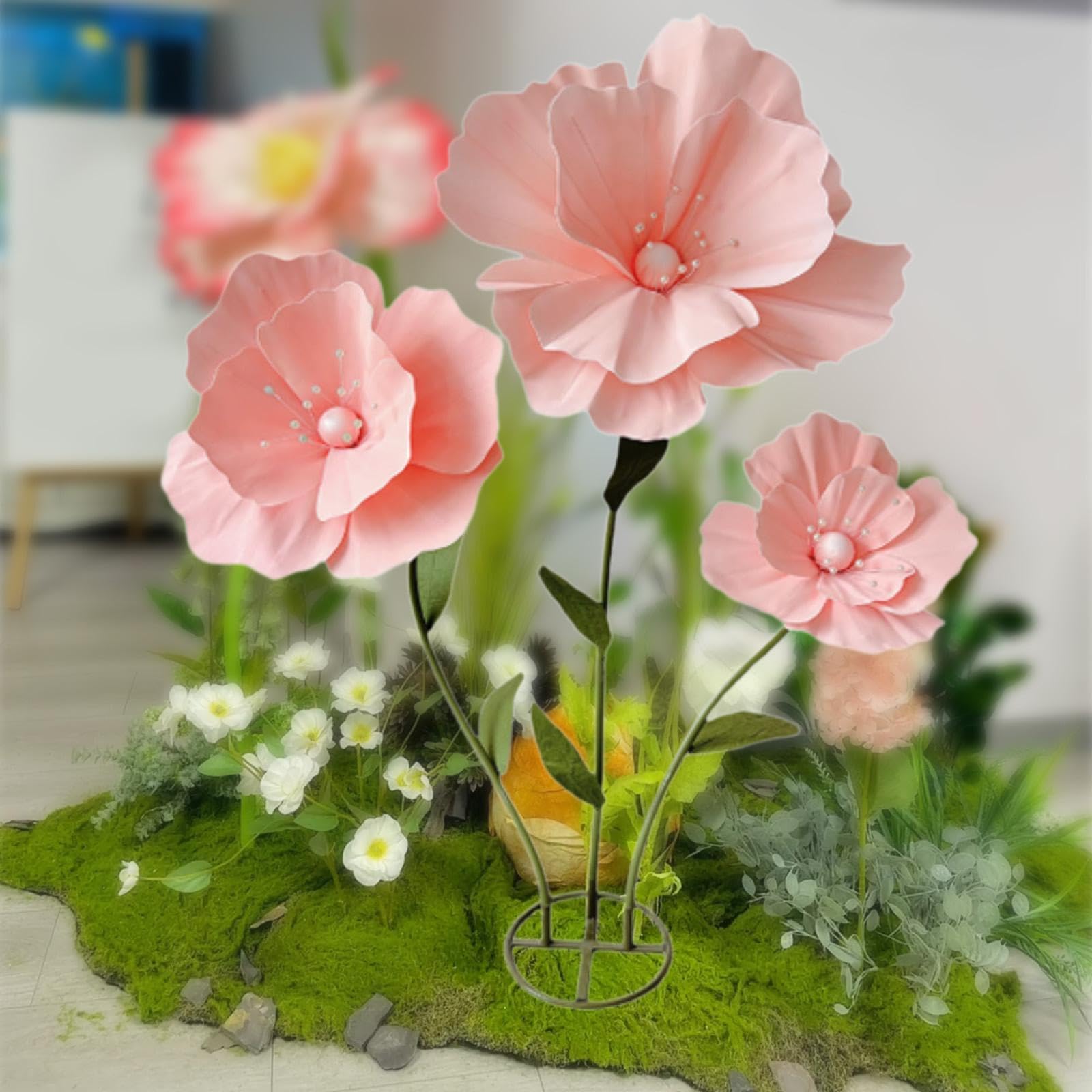 Riesige Blumen für Hochzeiten, Gewaltige Künstliche Blumengirlanden für Geburtstagsfeiern Und Andere Zeremonien, Rosa