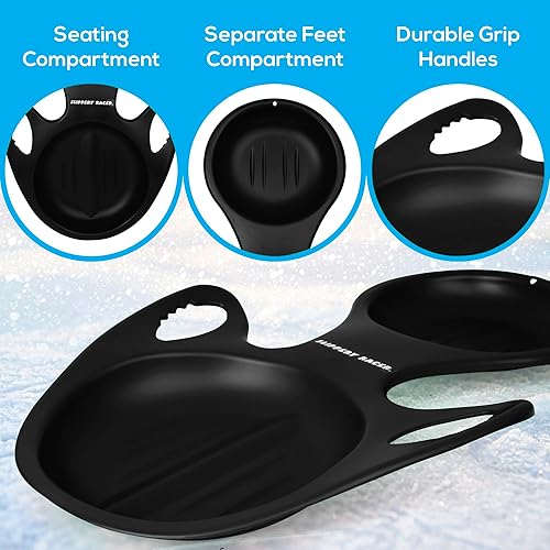 Vista 10 de Slippery Racer Descenso Blitzer Flecha Trineo de nieve.