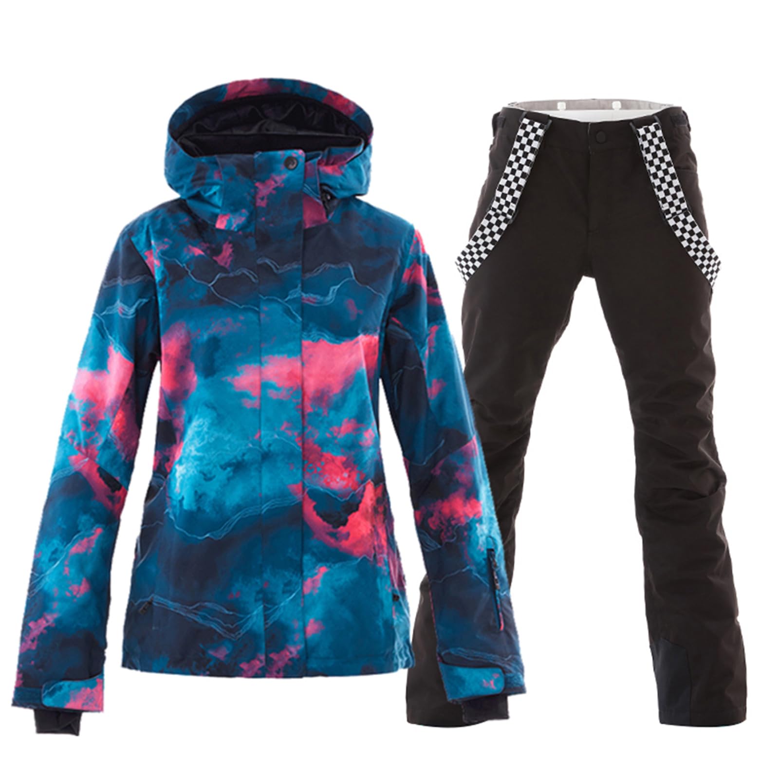 ALSOGO Abito da Sci Donna Snow Suit Antivento Impermeabile Giacche da Sci e Pantaloni Set per Lo Sci Snowboarding Arrampicata