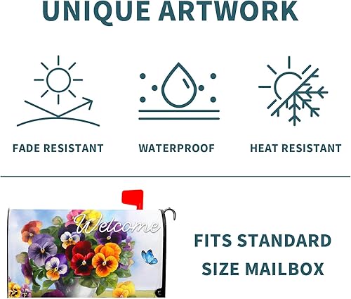 Miniatura 156 de Winter Cardinal Birds - Funda magnética para buzón, tamaño estándar de 25.5 x 21 pulgadas, diseño de pájaros rojos navideños para buzón