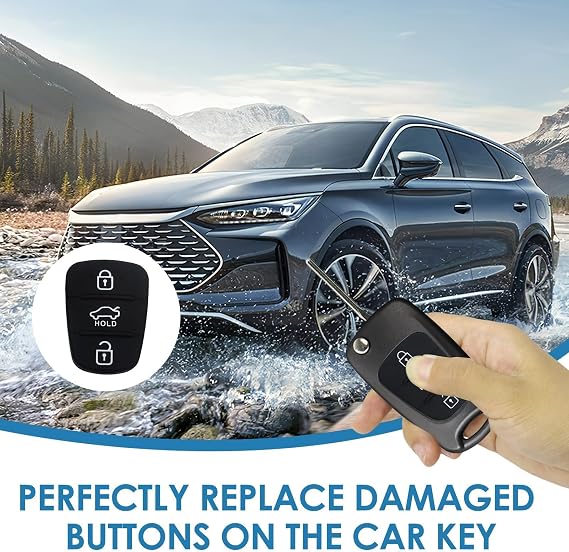 3Pack 3Button Key Fob Rubber Pad Replacement for Hyundai i10 i30 ix20 ix35