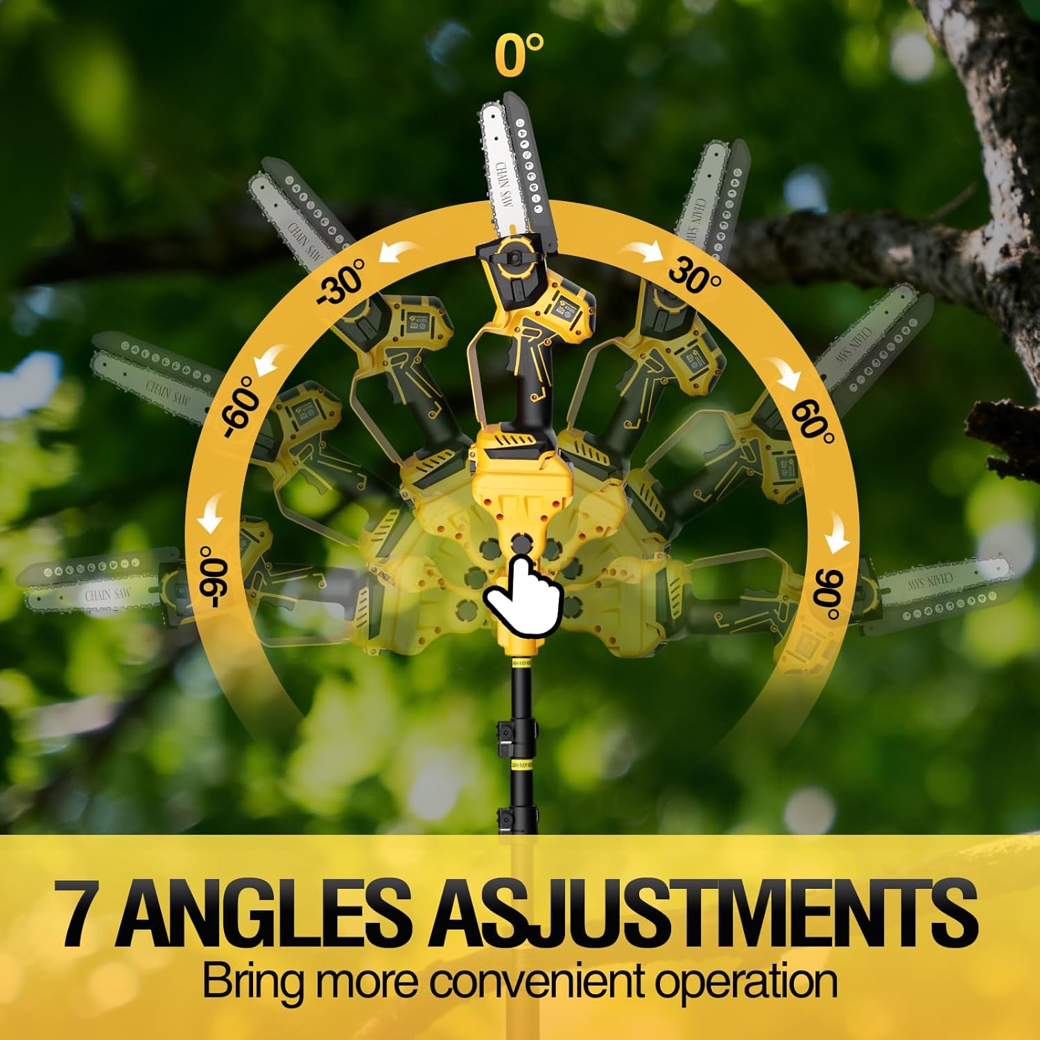 3-in-1 Cordless Chainsaw & Pole Saw Set, 6"/8" Inch, Compatible with DeWalt 20V MAX Battery, 1200W Brushless Motor, Electric Pole Saws for Trimming & Pruning (Tool Only)