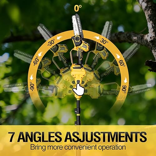 Miniatura 3 de Realtopdo Motosierra y Sierra de Poste de 68 pulgadas, Compatible con Batería DeWalt 20v - Motosierra Eléctrica Portátil Pequeña Inalámbrica Sin