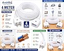 ArshRaj Electronics Extension Power Cord 4 Meter | 2 Pin 6A 250V | 100% Pure Copper Wire | Heavy Duty Extension Cable for Mixer Grinder, Iron Press, Juicer, Kitchen Appliances & Home Devices gallery image