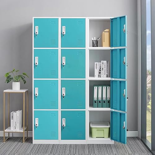 Miniatura 6 de Rophefx Armario de metal, armario de almacenamiento de acero de 4 niveles, armario de almacenamiento para el hogar y la escuela para niños,