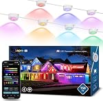 Lepro E1 AI Lumières extérieures permanentes APP Contrôle, 50ft 30 LED RGBCW+IC, blanc tunable, fonctionne avec Alexa & Google, 2.4GHz WiFi/Bluetooth, Maison Eave Light pour Noël Halloween, Pas de télécommande