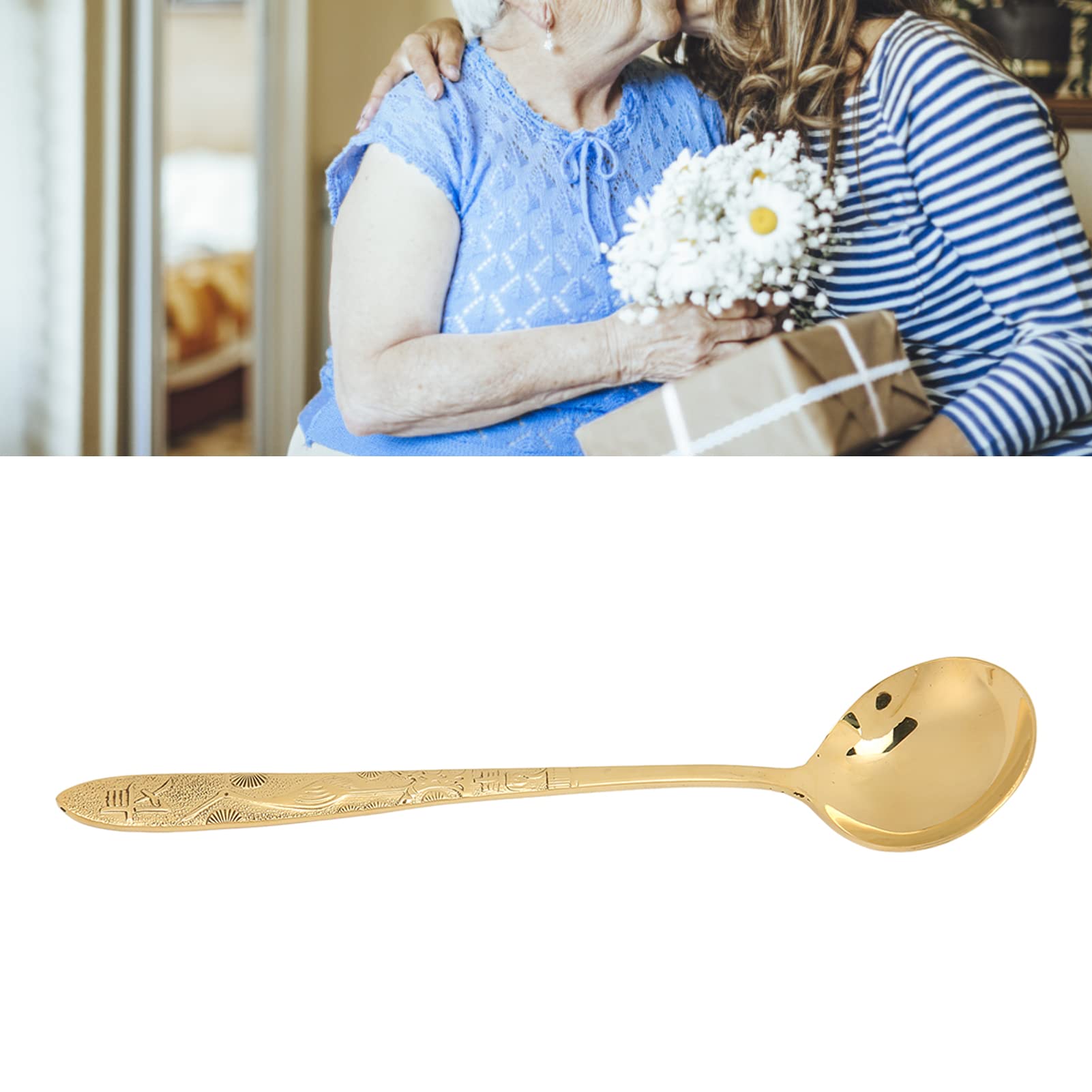 Heavy Duty Brass Serving Spoon Glossy Edges for Cafes Hotels Restaurants