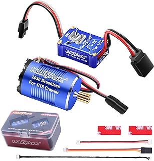 HobbyPark High Torque Brushless Motor and ESC Combo for TRX4M 1/18 RC Crawler Car Micro 2030 Sensored 3500KV Upgrades w/11T Pinion