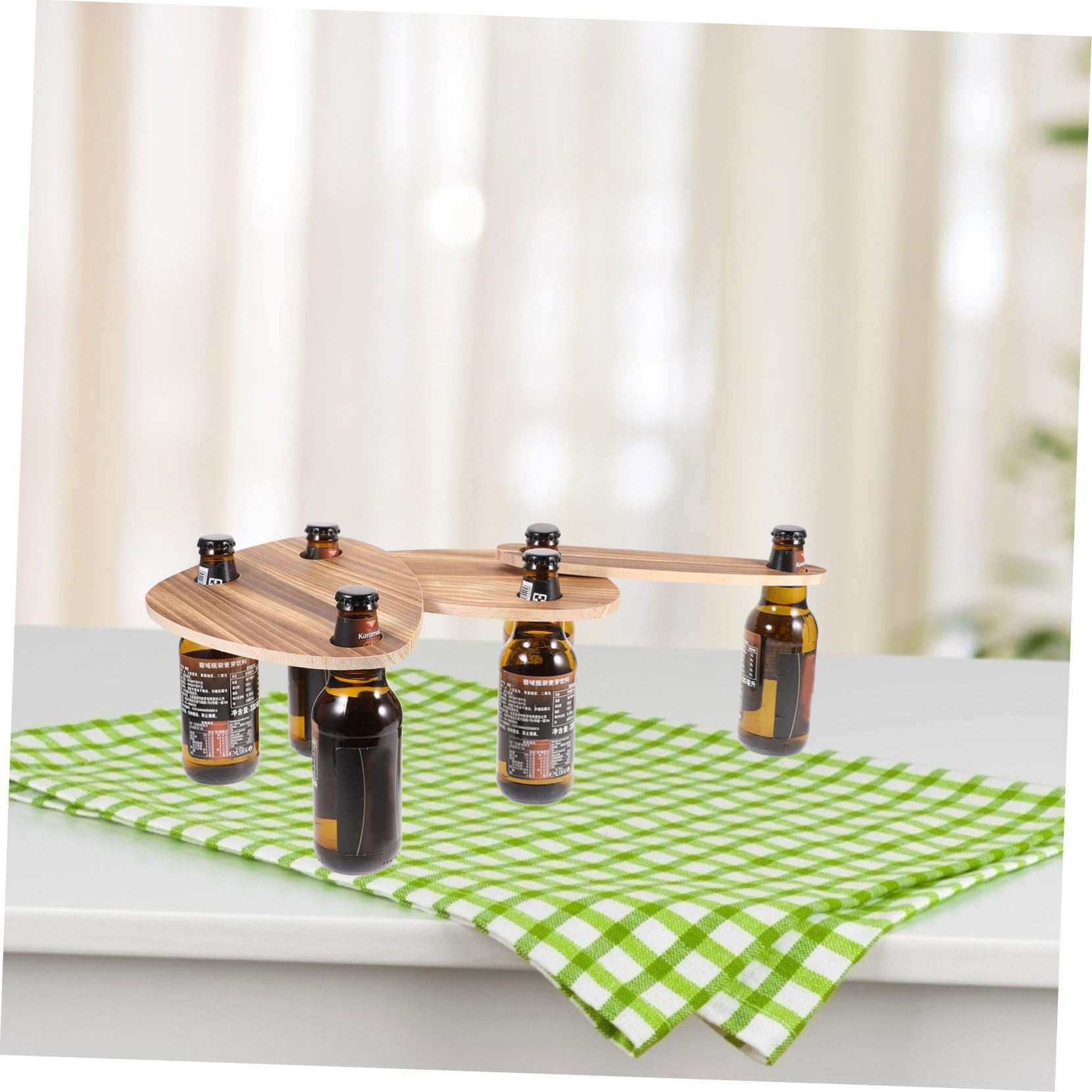 IMIKEYA Plateaux de Service à Bouteilles 3 Pièces en Bois pour Table