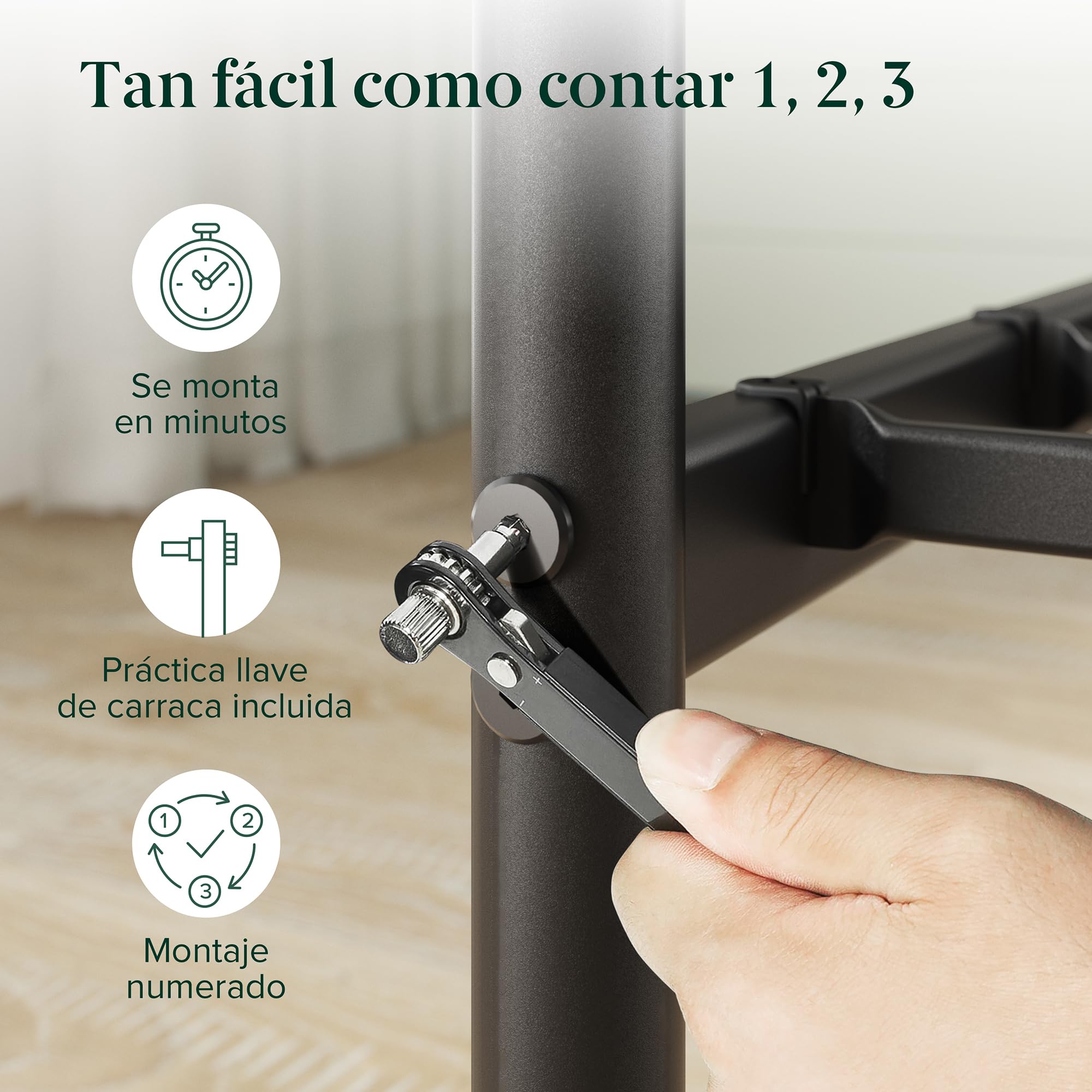 Zinus Florence Somier 135x190 cm - Altura 35 cm - Base Cama Matrimonio con Estructura de Acero y Cabecero y Piecero - Láminas de Metal - Montaje Fácil- Espacio de Almacenamiento - Negro
