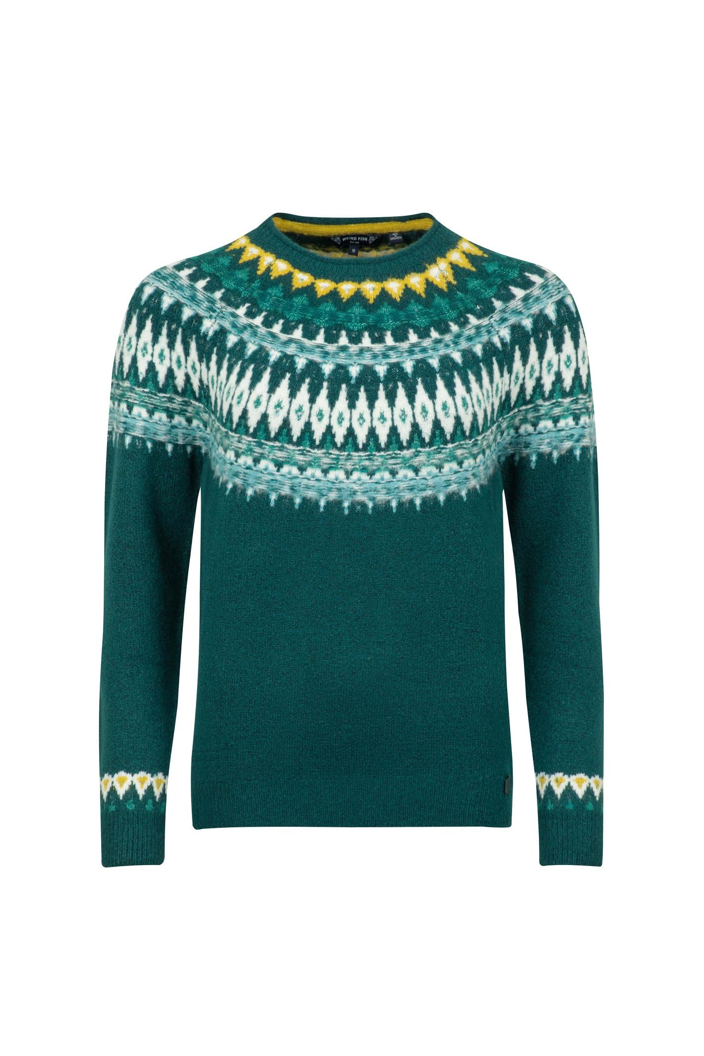 Weird Fish Women's Deep Teal Lowell Fair Isle Jumper Size 14. (Jumper/Sweater/Fleece)