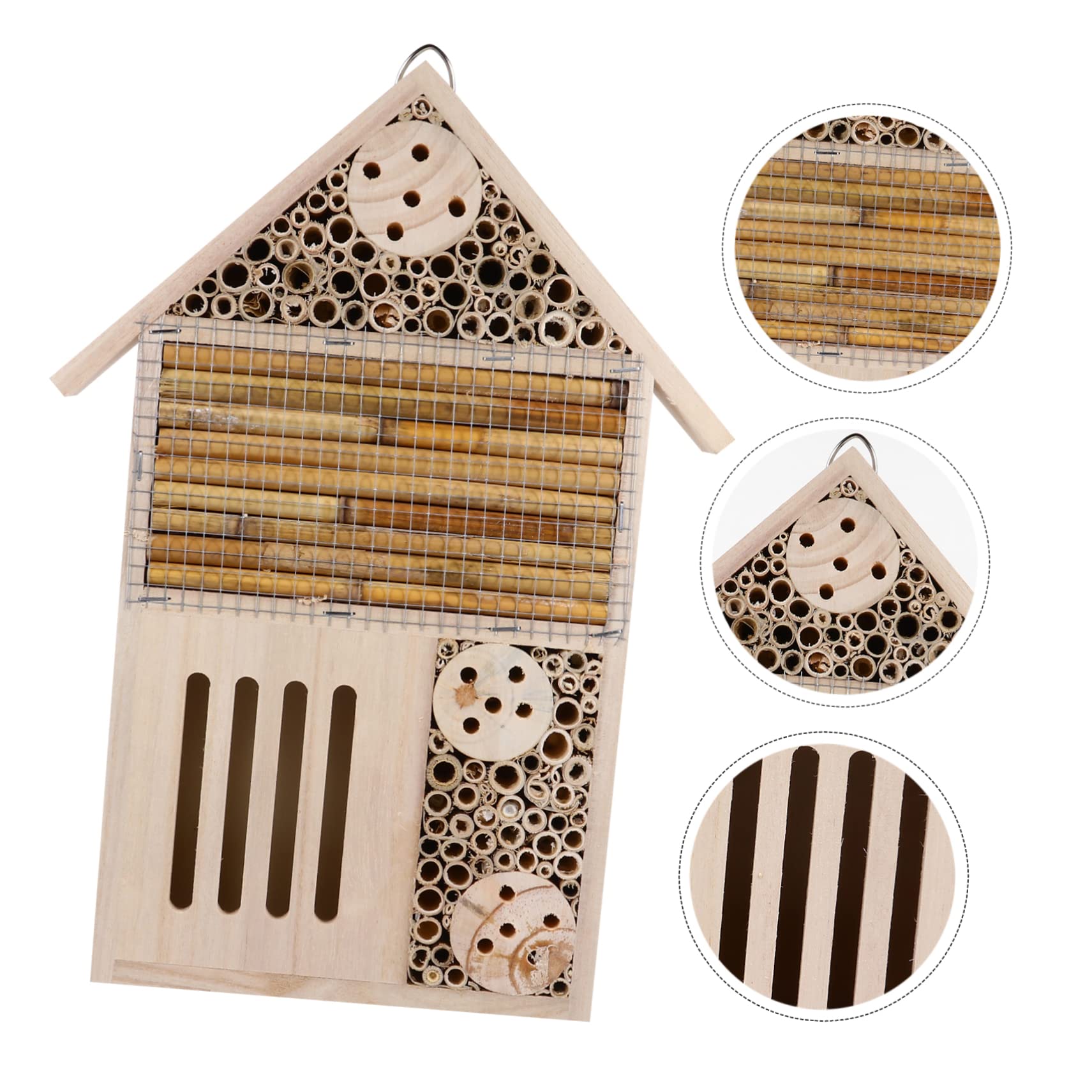 Casetta per Insetti in Legno Beige Lisci e Riparo per Nidi, Design Unico per Decorazione Giardino e Casa, per Api e Altri Insetti