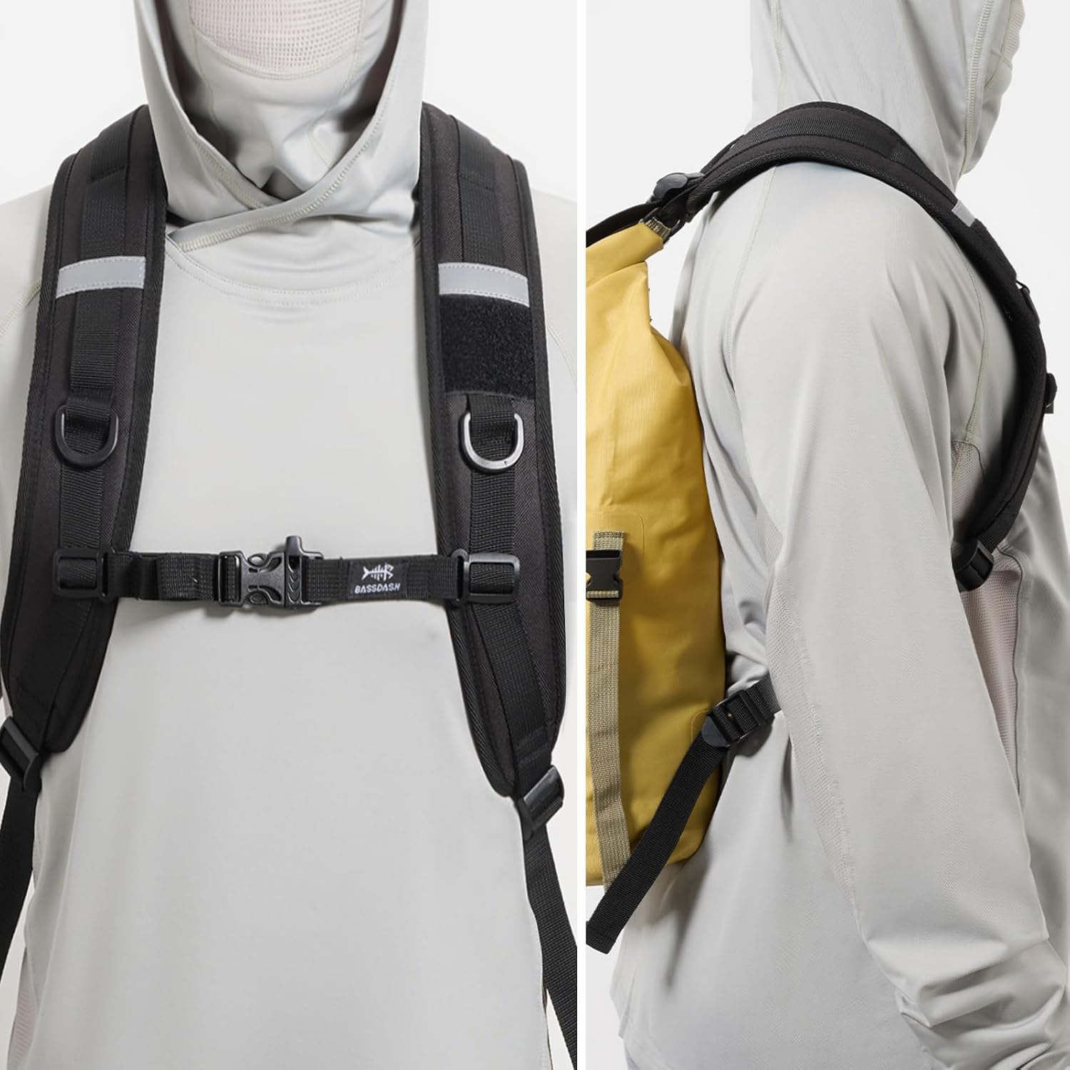 BASSDASH Backpack Straps Replacement Adjustable Padded Shoulder Straps for Backpack Dry Bag (Ladder Lock Buckles)