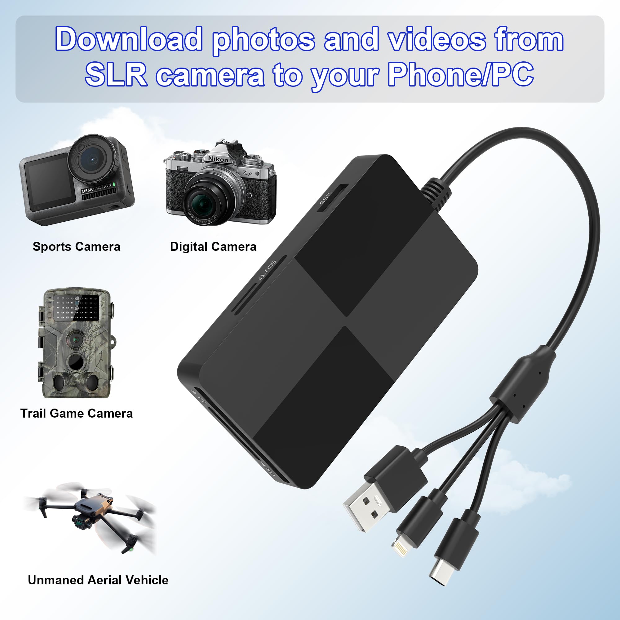 Adaptador Memory Stick Pro Duo - 5 en 1 MS/SD/TF/CF/XD lector de tarjetas Adaptador