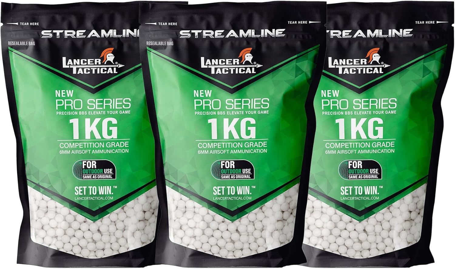 Lancer Tactical Outdoor Field BBS Bulk (0.20g-0.43g) White High FPS Performance -Outdoor Field Compliant