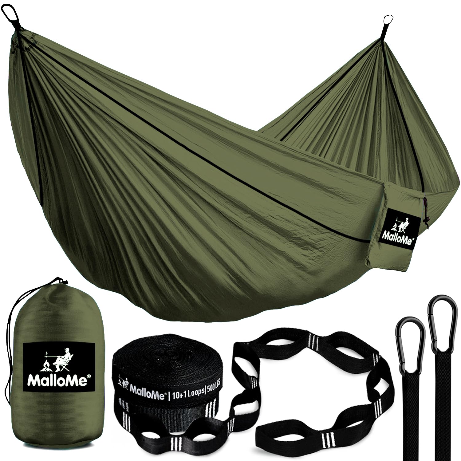 MalloMe Camping Hammock for Adults & Kids - Portable Hammocks for Outside - Hamacas para Adultos Outdoor Single & Double Two 2 Person Hammock - Hamaca/Hamacs/Amacas Heavy Duty Tree Travel Hamock