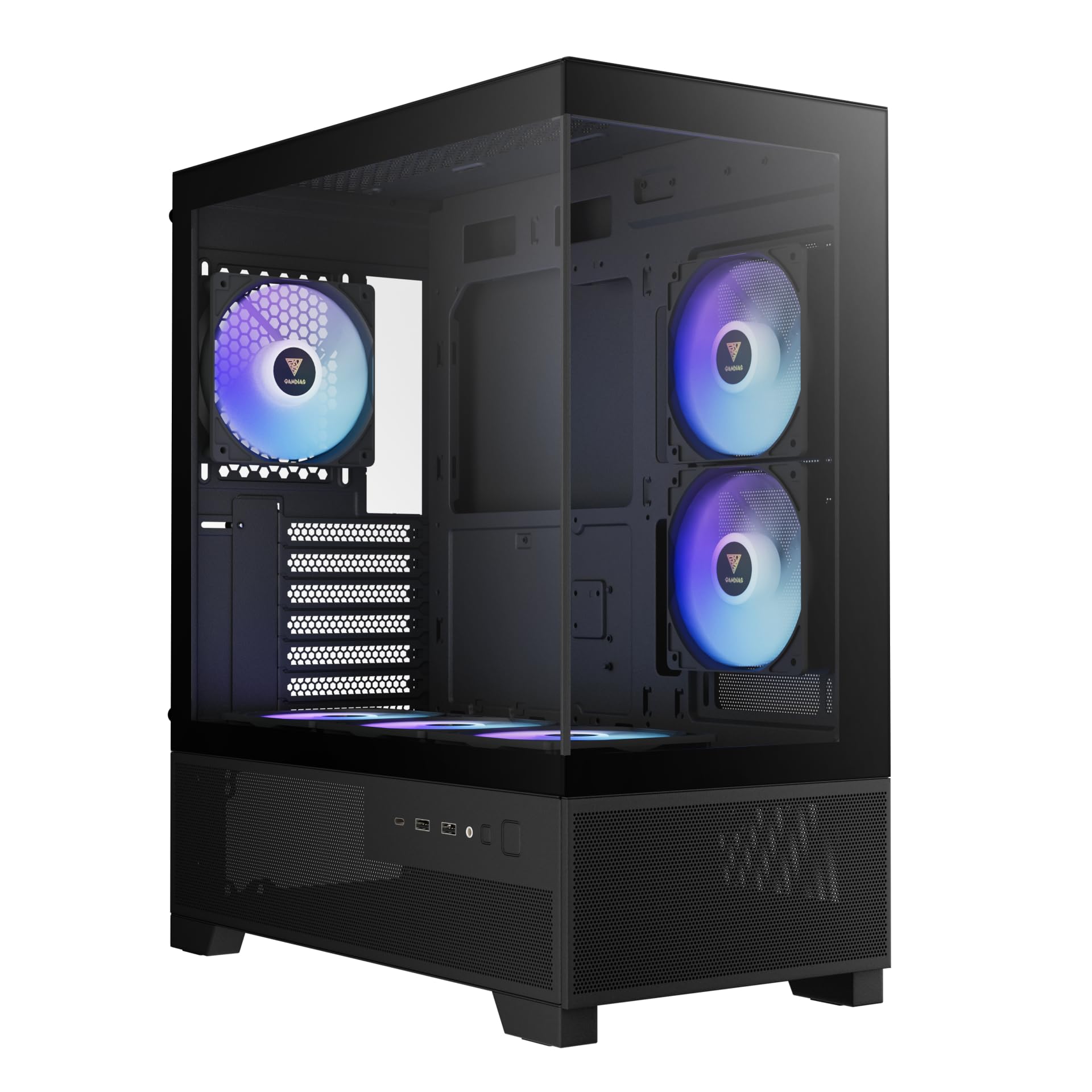 Gamdias AURA GC12 - Custodia per gamer, 6 ventole, colore: Nero