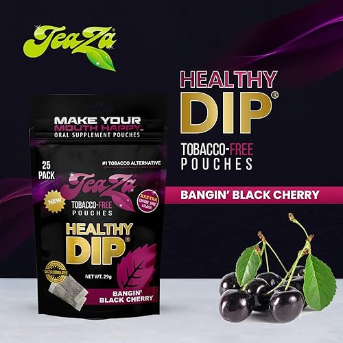 Vista 12 de Teaza Herbal Energy Pouch es - Bolsas de inmersión saludables para tabaco sin humo con sabor extra a especias, canela picante (paquete de 8) sin