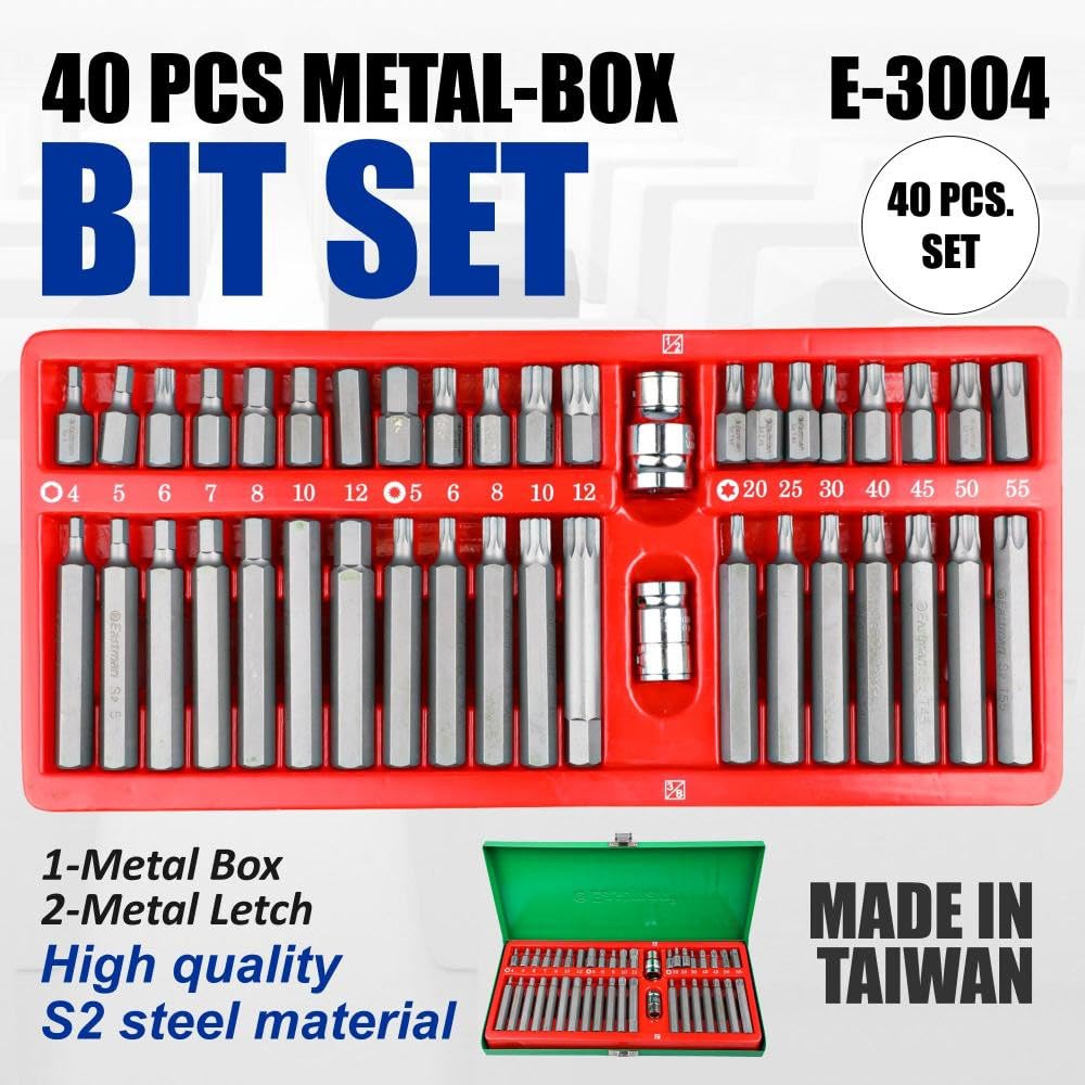 CUTIE BOX SET　A＋B Eastman Tools Kits 40 Pcs Metal-Box Bit Set, Metal Box, Metal
