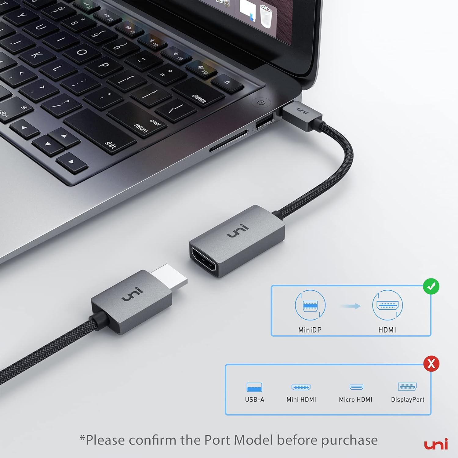 Suреr Bіg Clеаrаnсе! Mini DisplayPort to HDMI Adapter, uni Thunderbolt to HDMI Adapter, Compatible with MacBook Air/Pro, iMac, Microsoft Surface Pro/Laptop, ThinkPad Helix, Monitor, Projector, More - Gray Crаzу Dеаlѕ Mini DisplayPort to HDMI Adapter, uni Thunderbolt to HDMI Adapter, Compatible with MacBook Air/Pro, iMac, Microsoft Surface Pro/Laptop, ThinkPad Helix, Monitor, Projector, More - Gray