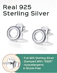 ChicSilver Hypoallergénique 925 Boucles d'oreilles Sterling Silver Stud pour femmes, Dainty Simple Heart/Star/Moon/Bar/Circle (avec boîte cadeau)