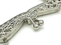 Vista 5 de 3dancraftit Aleación de zinc vintage en relieve para coser, cierre de beso, monedero, bolsa, marco de embrague de 4 x 2 pulgadas, níquel D22