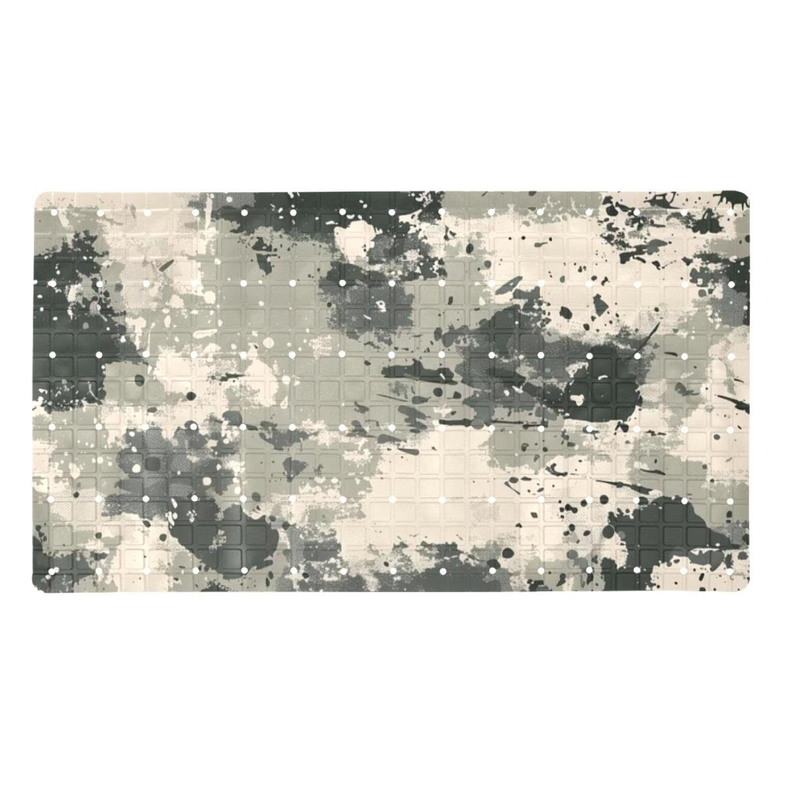 Tapis de bain antidérapant extra long gris camouflage pour la douche