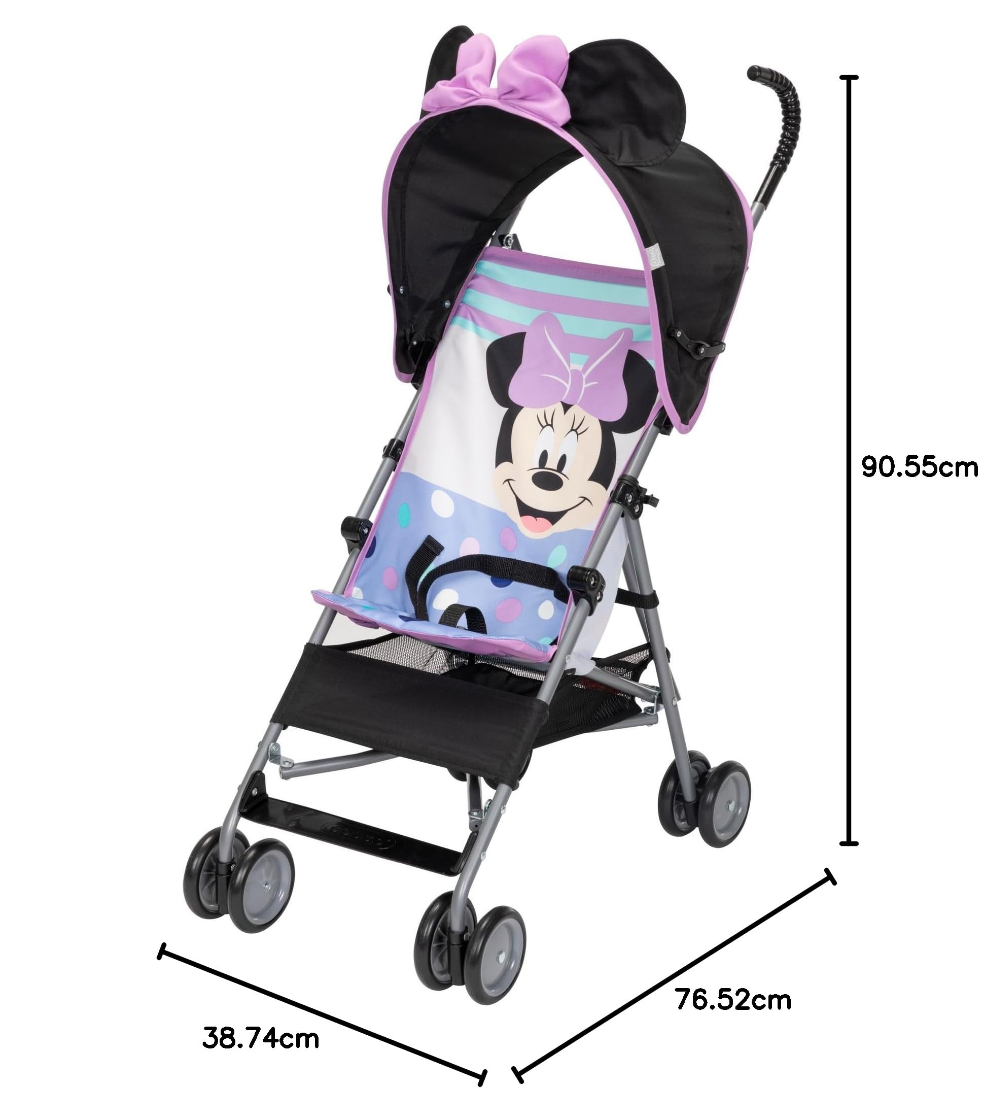 Disney Poussette parapluie pour bébé, attrayante, amusante, poussette 3D, Minnie Play toute la journée