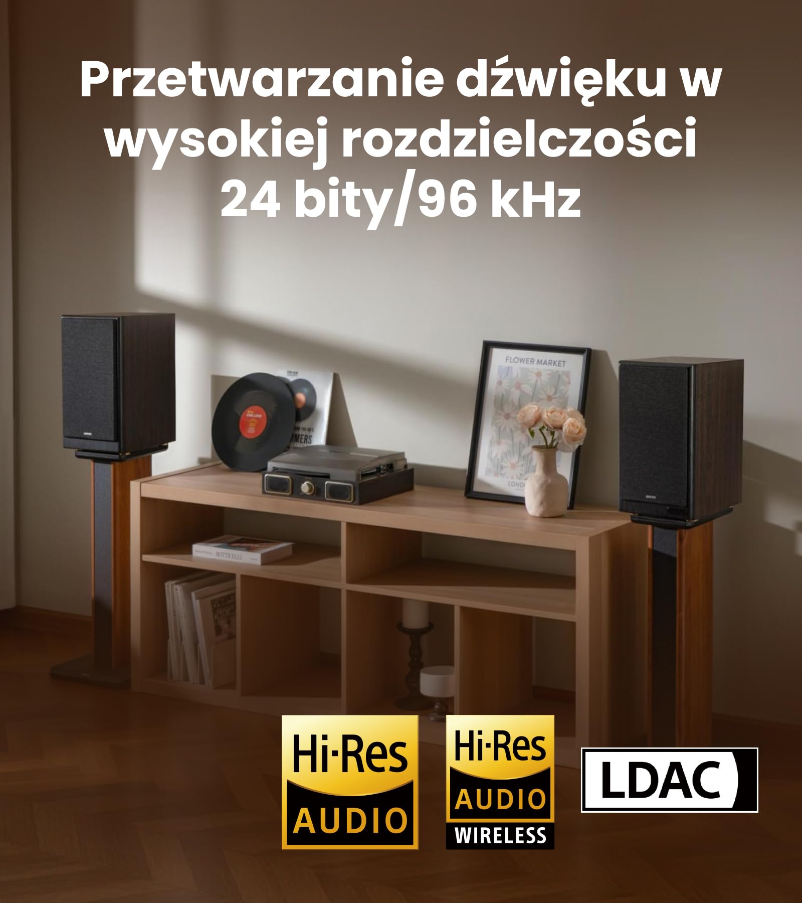 Edifier R2750DB MKII 3-drożne aktywne głośniki półkowe, kolor orzechowy | 144W, Hi-Res, Monitory Studyjne, Wyjście Na Subwoofer, Bluetooth 6.0 Ldac, Do Studia, Kina Domowego I Zestawu Biurkowego