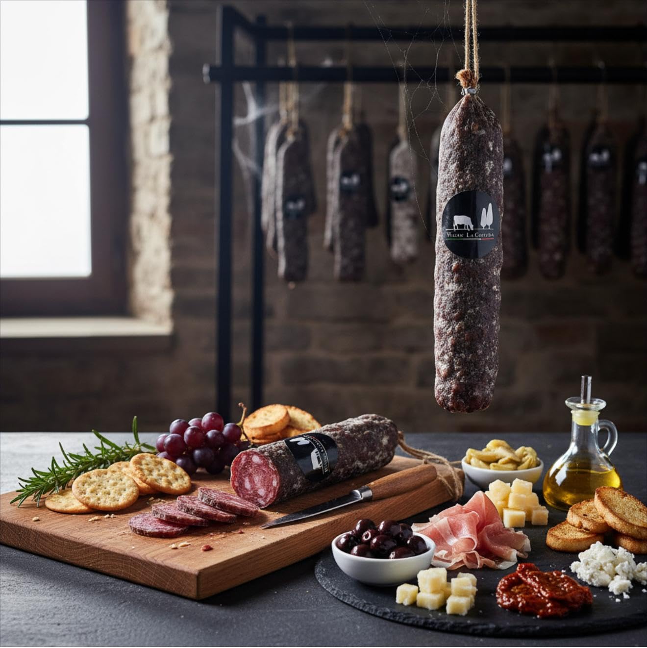 La Cigolina-Tris di salami- Salame di wagyu|Salame piccante di wagyu|Salame di frisona