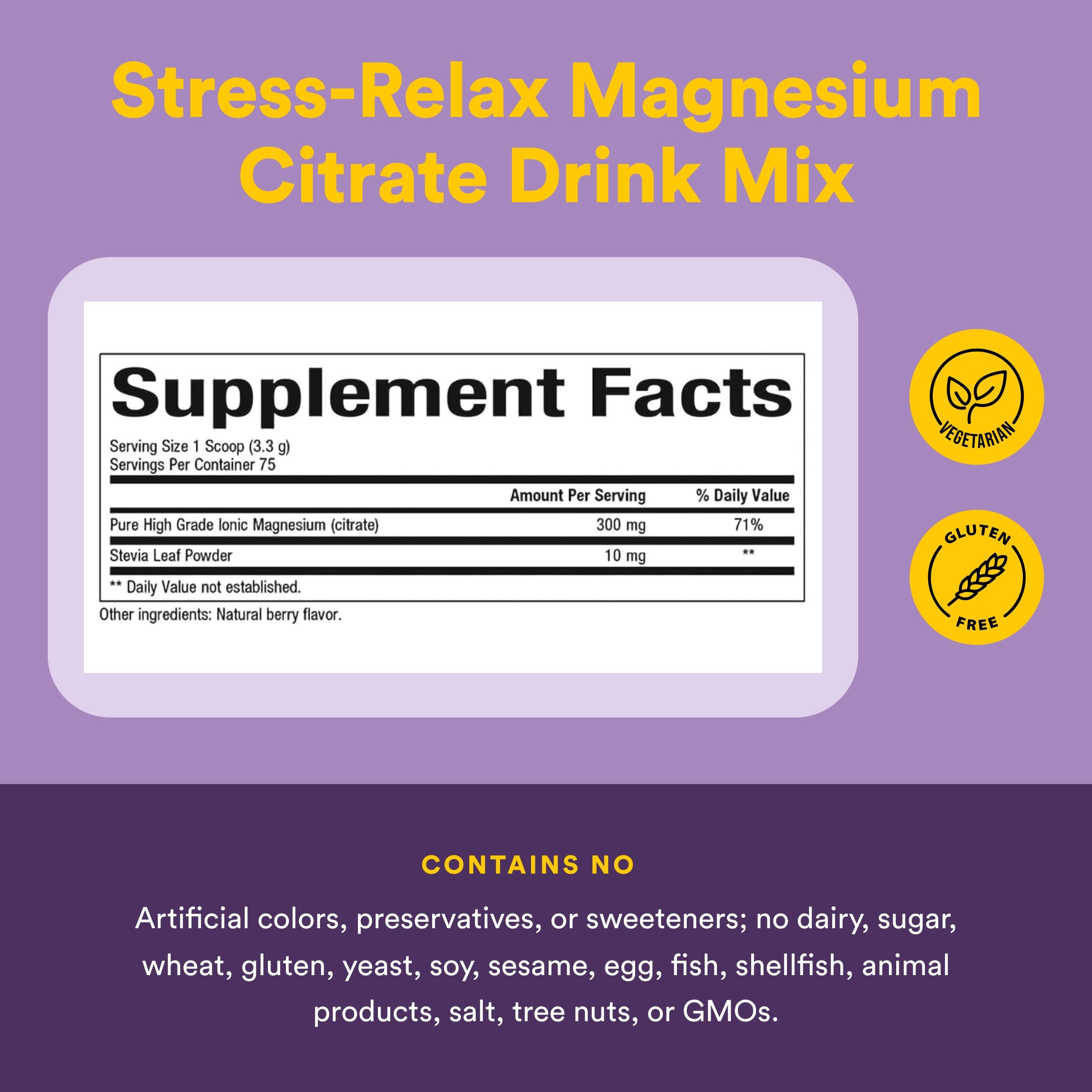 Natural Factors Magnesium Citrate Powder, Berry Flavor, 75 Servings — Amazon image 4