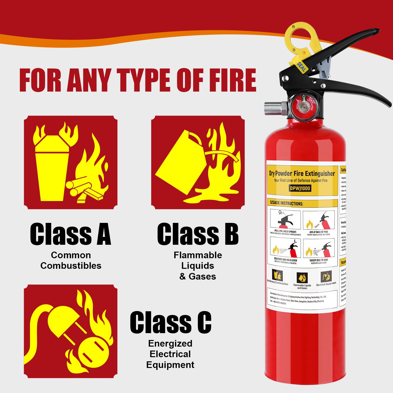 ABC Fire Extinguishers - 4 Pack, 2.5 lb -5 ABC Fire Extinguishers - 4 Pack, 2.5 lb -5