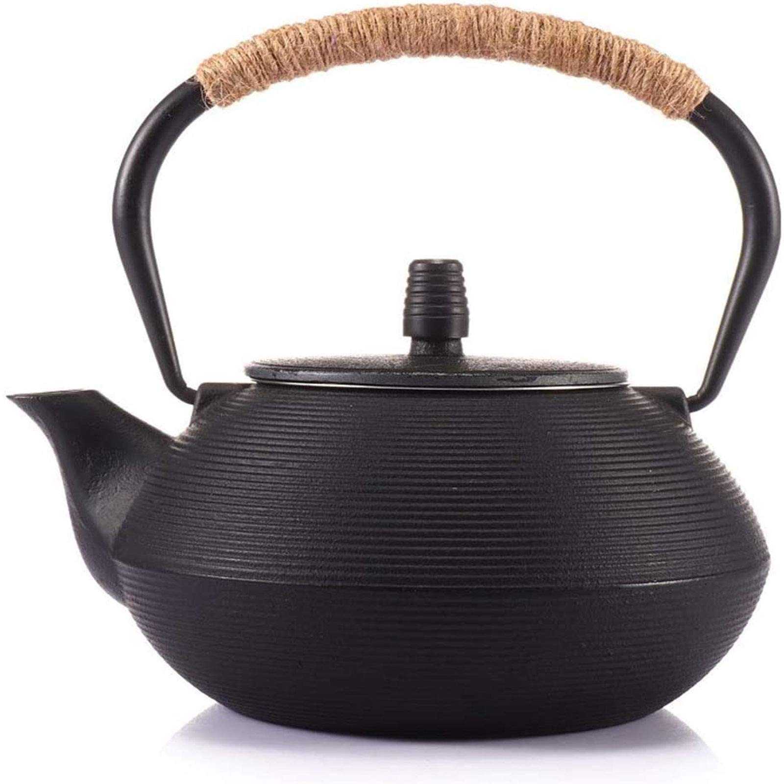 MGEMJMJ 900ml Cast Iron Teapot Uncoated Kettle Tea Set Handle Anti-scalding With Stainless Steel Infusion Basket/Filter Japan-Style