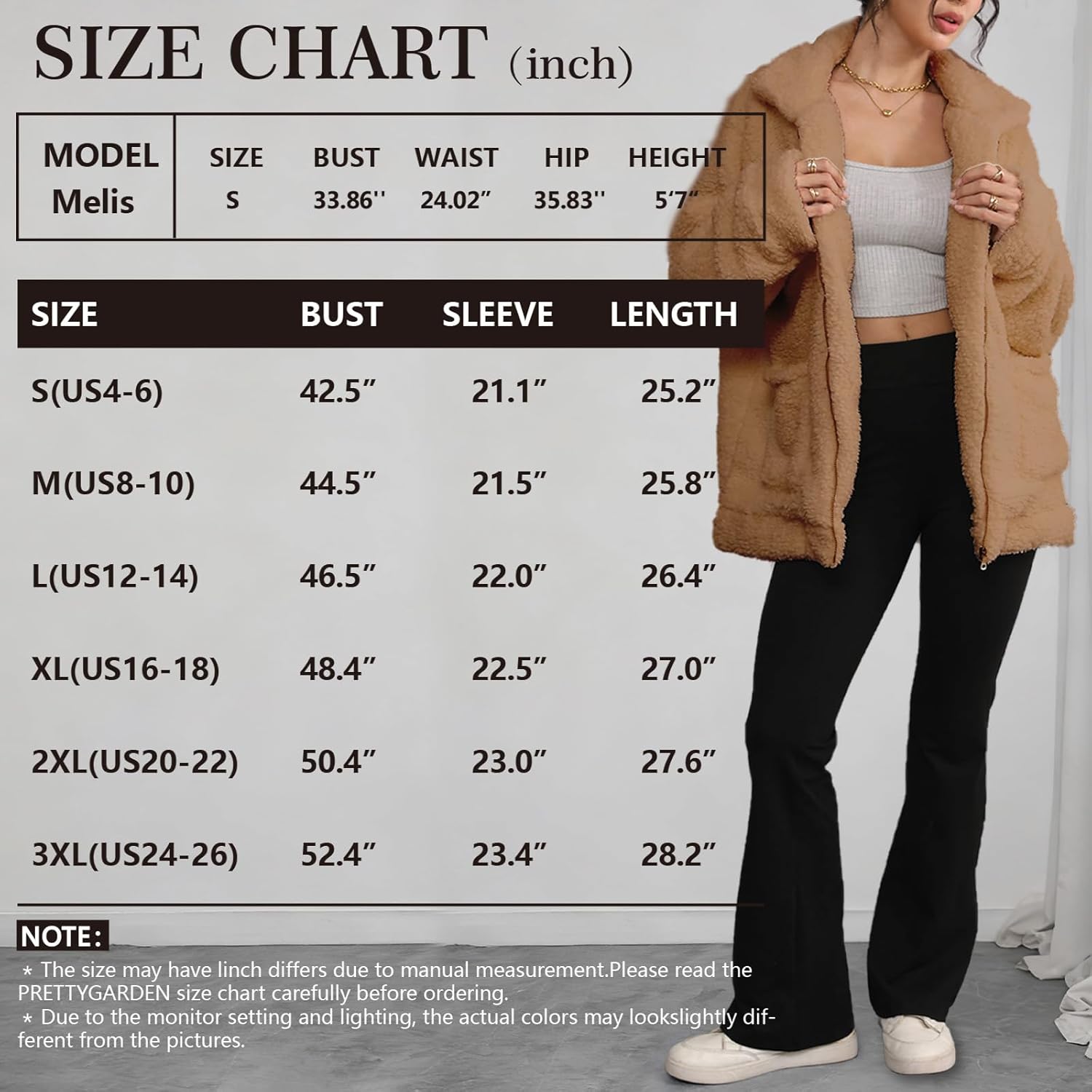 Women's Fuzzy Fleece Faux Shearling Coat, Winter Warm Oversized Jacket with Lapel Collar, Casual Zipper Outwear for Daily Use - Image 6