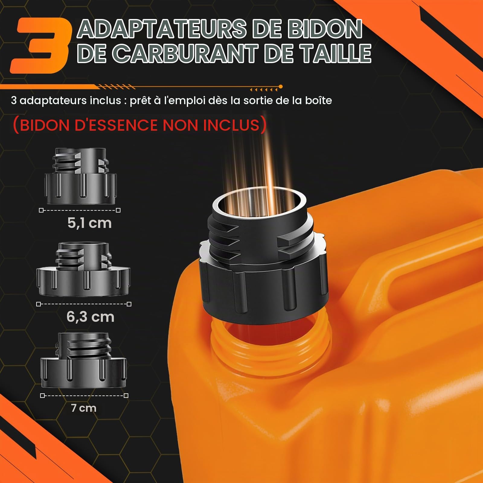 Pompe carburant arrêt automatique pour Dewalt 20 V Milwaukee 18 V batterie | Pompe de transfert portable pour essence, diesel, kérosène (12 L/min) avec tuyau, adaptateurs